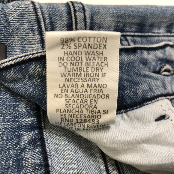 LITZ BY UNIQ Distressed Flare Jeans‎ Sz 28/7 Med Wash Undone Hem Stretch High - Picture 5 of 9